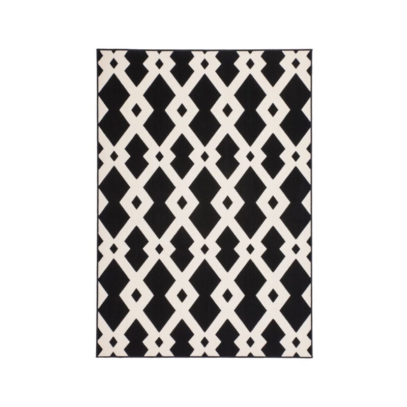 Paris Prix - Tapis Ethnique à Poils Courts 'Now i' Noir 80 x 150 cm