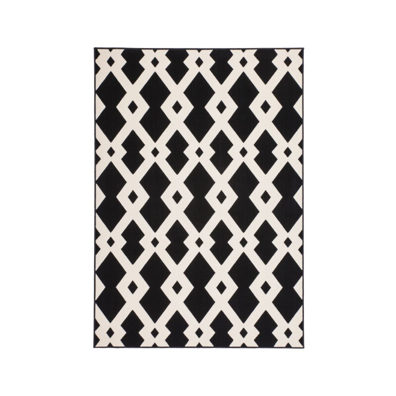 Paris Prix - Tapis Ethnique à Poils Courts 'Now i' Noir 120 x 170 cm