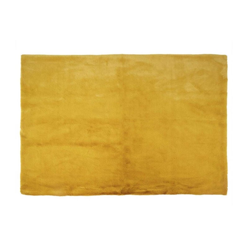 Paris Prix - Tapis Imitation Fourrure 'Fin' 120x170cm Moutarde