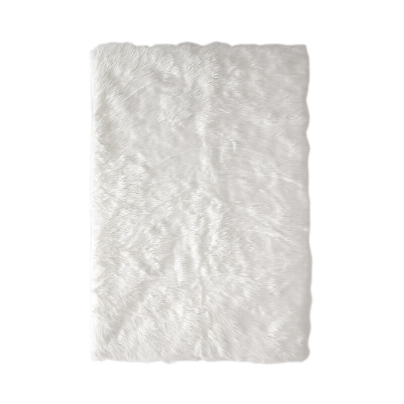 Paris Prix - Tapis Imitation Fourrure 'Hijak' 115x170cm Écru