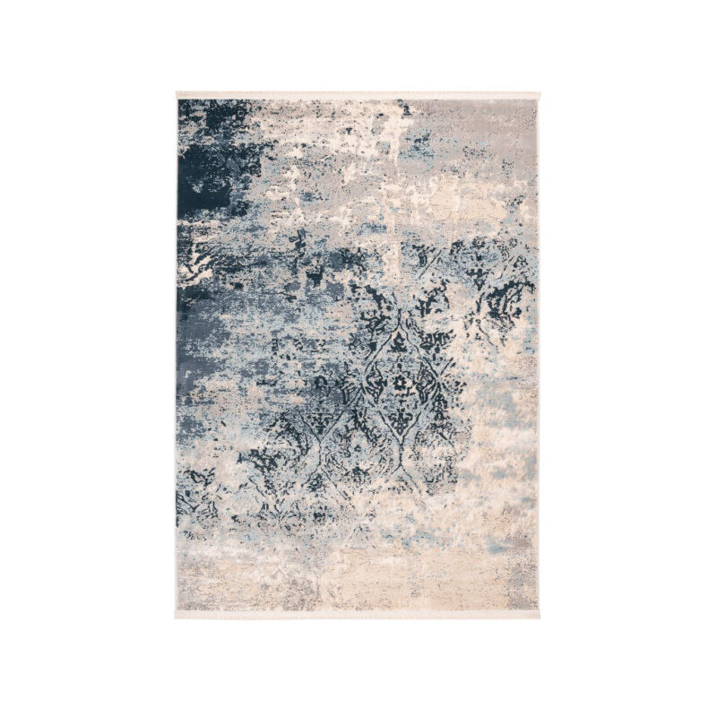 Paris Prix - Tapis Imprimé Rétro 'Palace' Bleu 80 x 150 cm