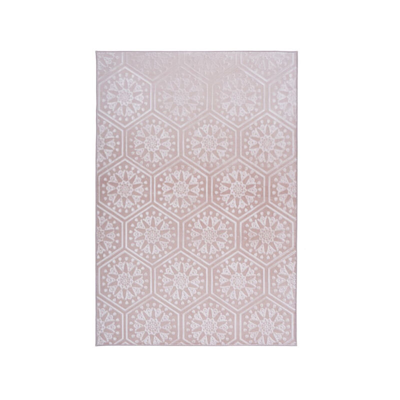 Paris Prix - Tapis Moderne Fait Main 'Monroe ii' Rose 81 x 150 cm