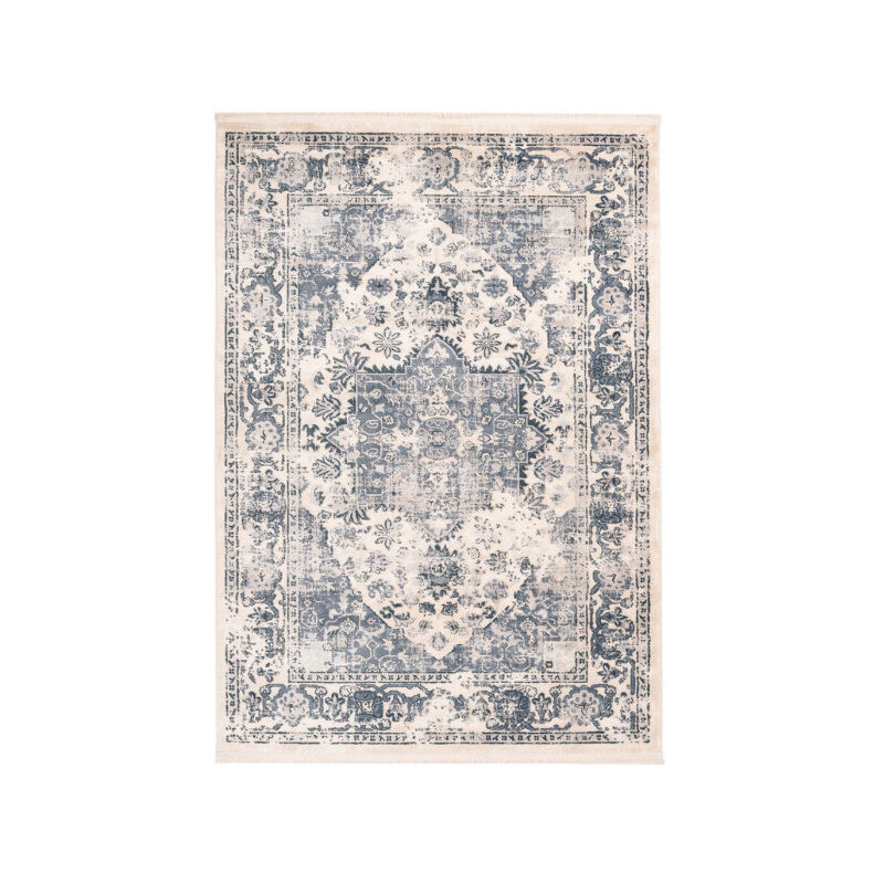 Paris Prix - Tapis Motif Antique Délavé 'Palace' Bleu 200 x 290 cm