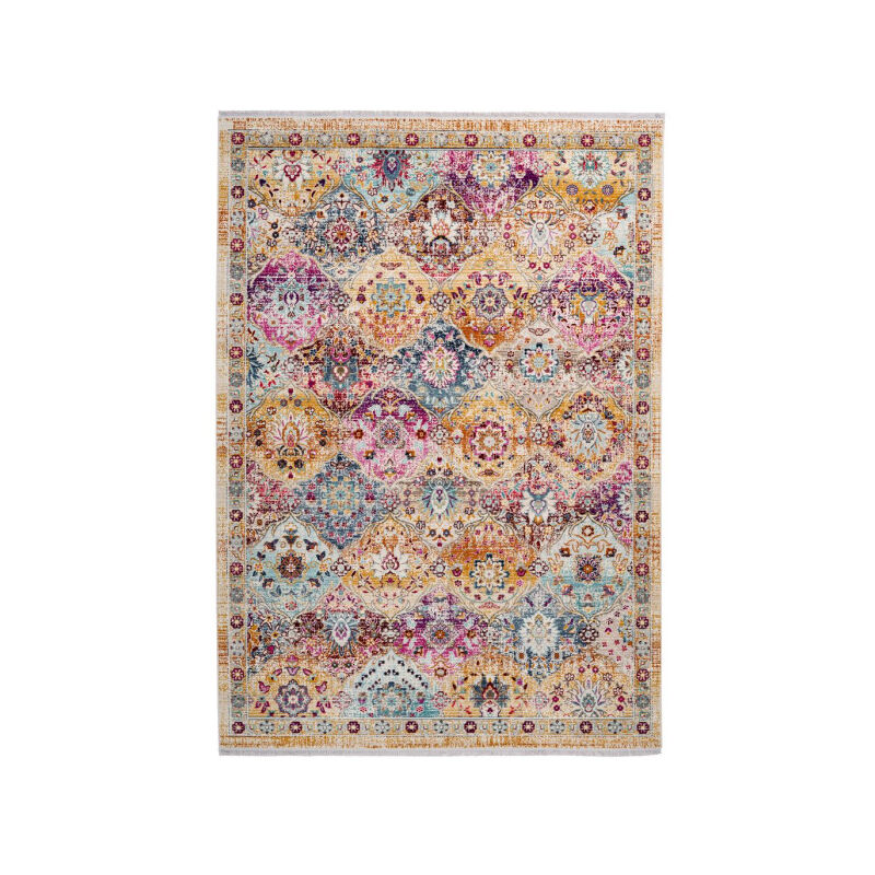 Paris Prix - Tapis Oriental à Poils Courts 'Anouk' Multicolore 120 x 170 cm