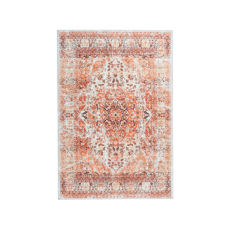 Paris Prix - Tapis Oriental à Poils Courts 'Galaxy x' Orange 80 x 150 cm