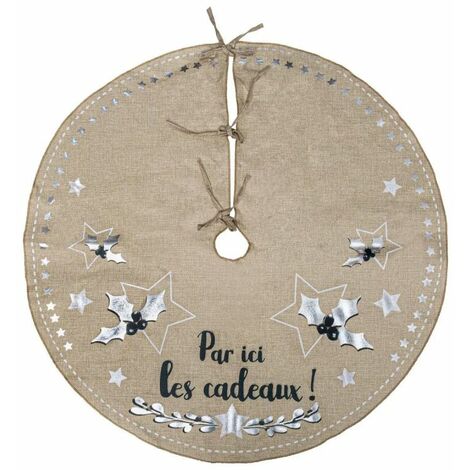 Paris Prix - Tapis Pour Sapin Jute cadeaux 90cm Naturel