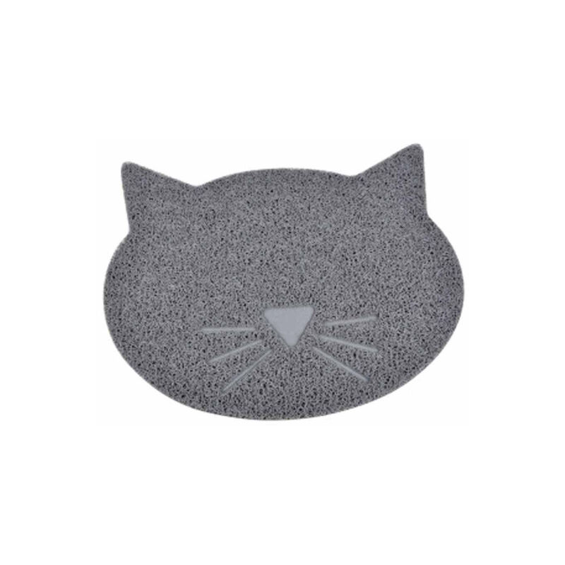 Tapis Repas pour Chat 'Tête de Chat' 43cm Gris Tapis Repas pour Chat 'Tête de Chat' 43cm Gris