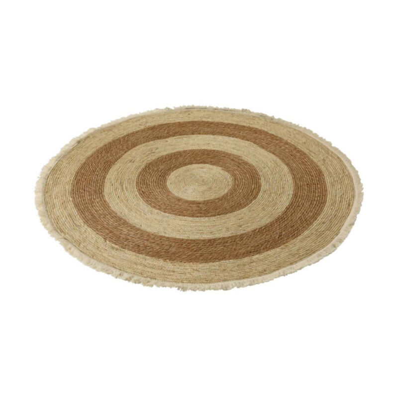 Paris Prix - Tapis Rond Déco 'Floche Écorce' 120cm Naturel