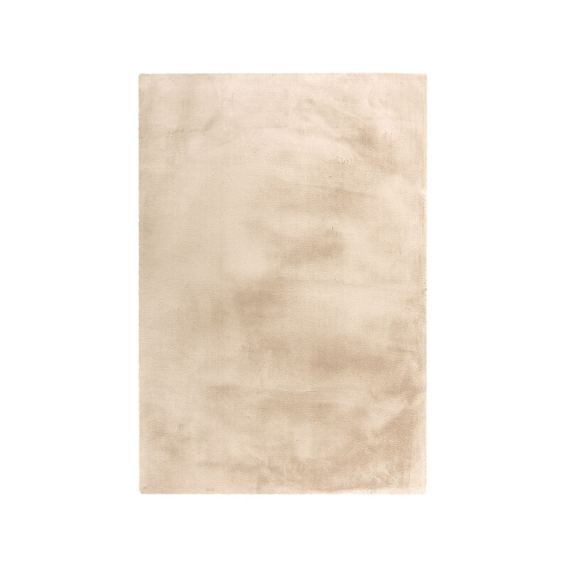 Paris Prix - Tapis Uni Doux à Poils Longs 'Rabbit' Ivoire 120 x 170 cm