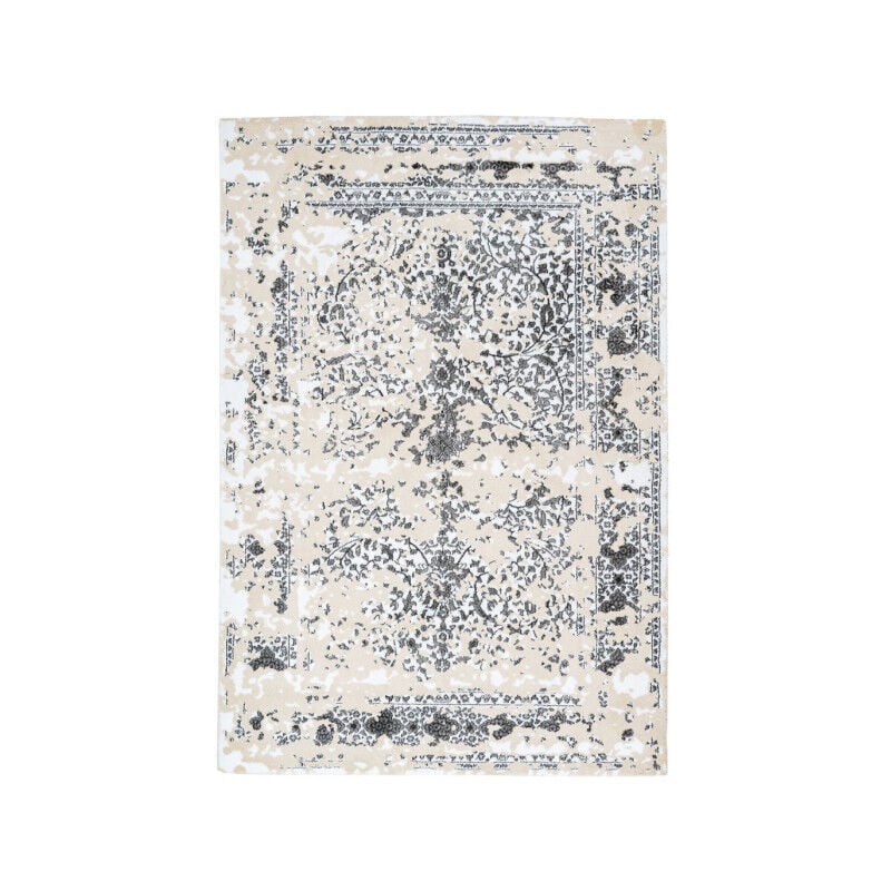 Paris Prix - Tapis Vintage à Poils Courts 'Broadway vi' Gris 80 x 150 cm