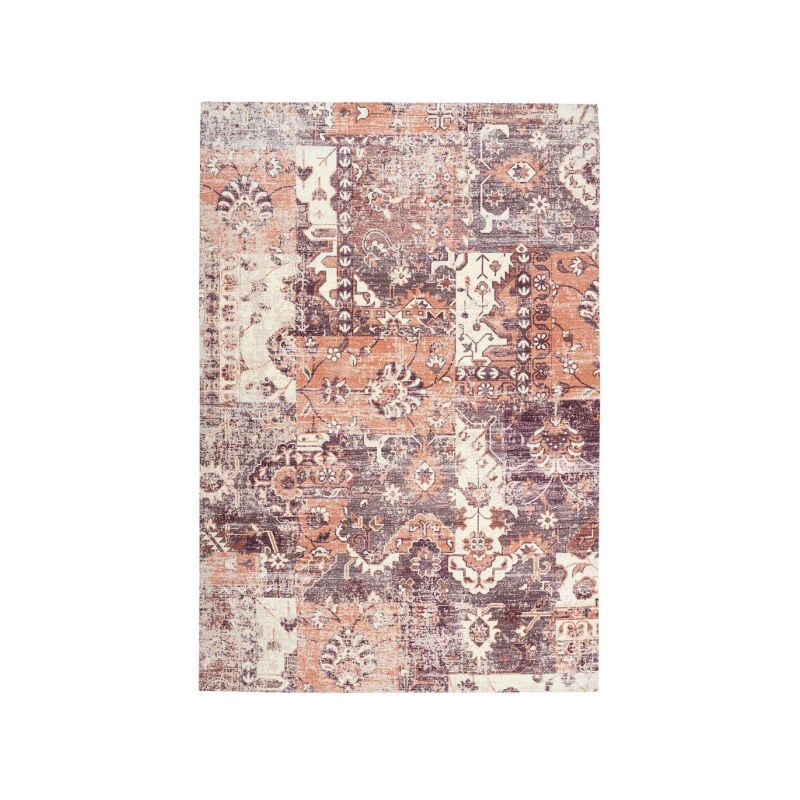Paris Prix - Tapis Vintage à Poils Courts 'Indiana iv' Terracotta 160 x 230 cm