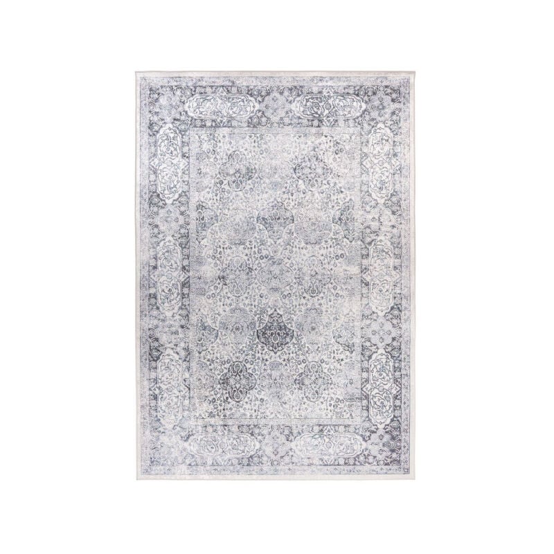 Paris Prix - Tapis Vintage à Poils Plats 'Rhodin' Gris 80 x 150 cm