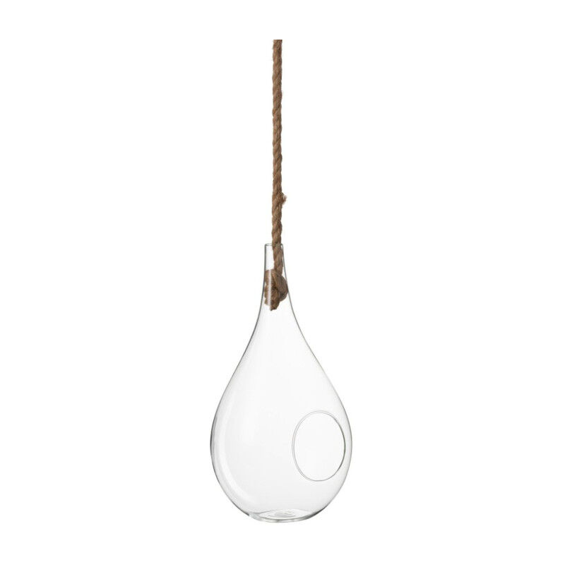 Paris Prix - Terrarium Verre & Corde 'Larme' 38cm Transparent