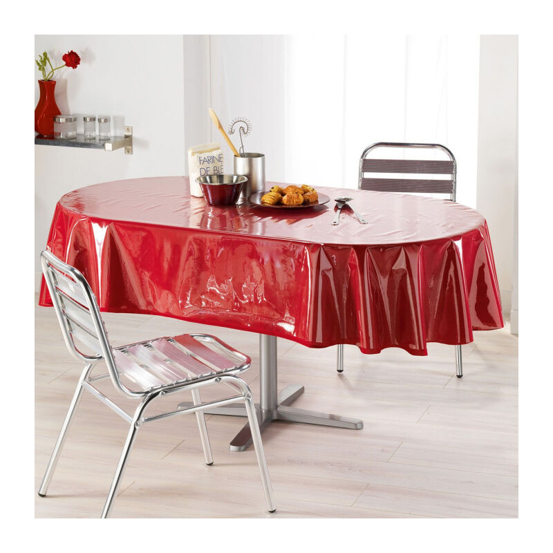 Toile Cirée de Protection Ovale 'Cristal' 140x240cm Transparent