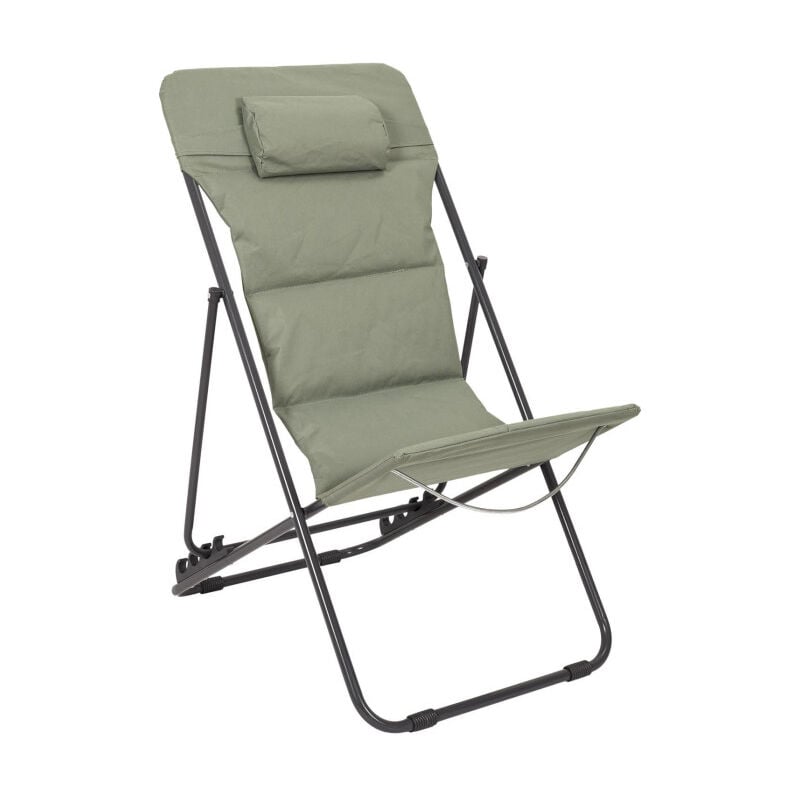 Transat de Plage Pliant 'Corfou' 93cm Vert Kaki
