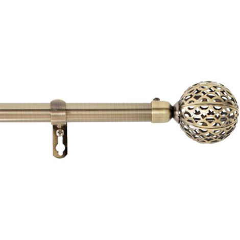 Paris Prix – Tringle à rideau extensible 120-210cm en laiton – Système solide avec embouts fantaisie – Pour fenêtres élégantes