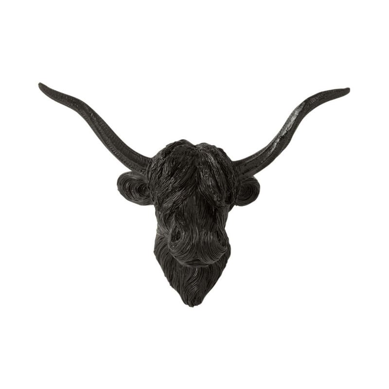 Trophée Mural Déco 'Tête de Buffle' 42cm Noir