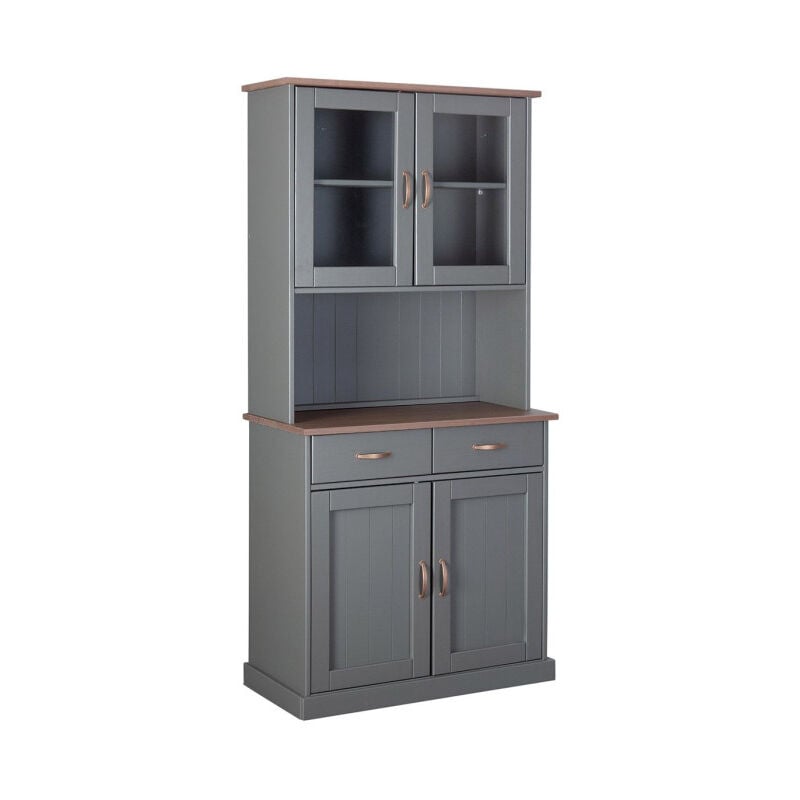 Vaisselier 4 Portes & 2 Tiroirs "Zernan" 191cm Gris