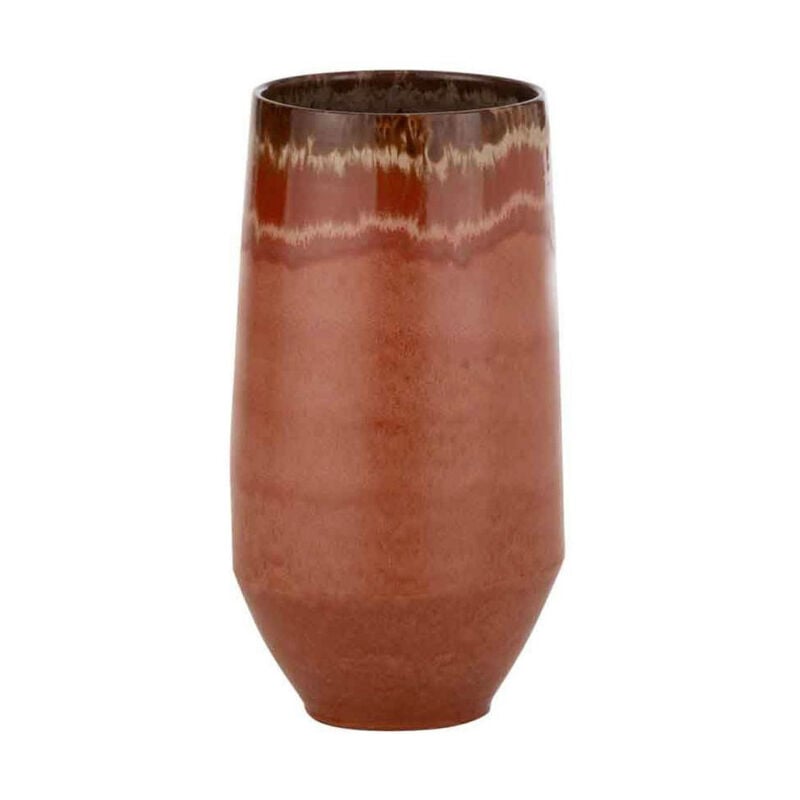 Paris Prix - Vase Allongé en Céramique 'Aline' 50cm Rouge