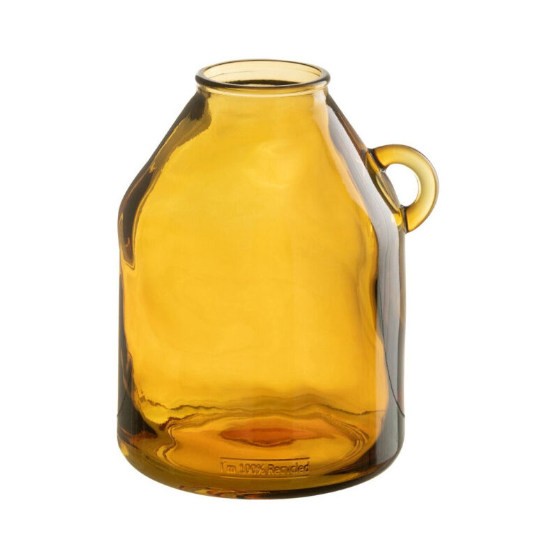 Vase Anse en Verre 'Bouteille' 25cm Ocre