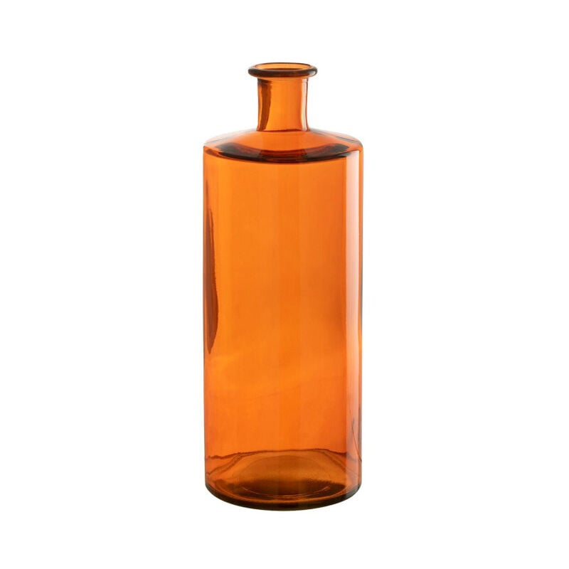 Paris Prix - Vase Déco en Verre 'Bouteille' 40cm Orange