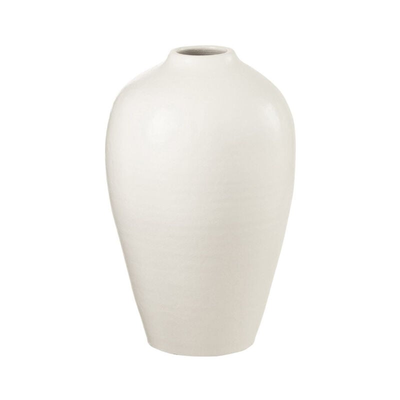 Paris Prix - Vase Déco Poterie 'Ying' 35cm Blanc