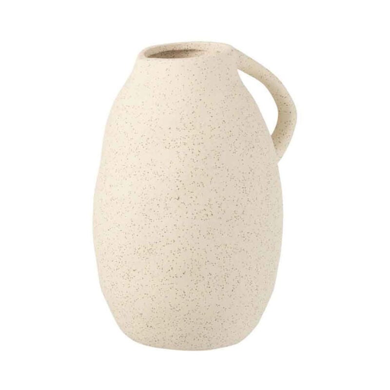 Paris Prix - Vase Design en Céramique 'Cruche' 25cm Beige