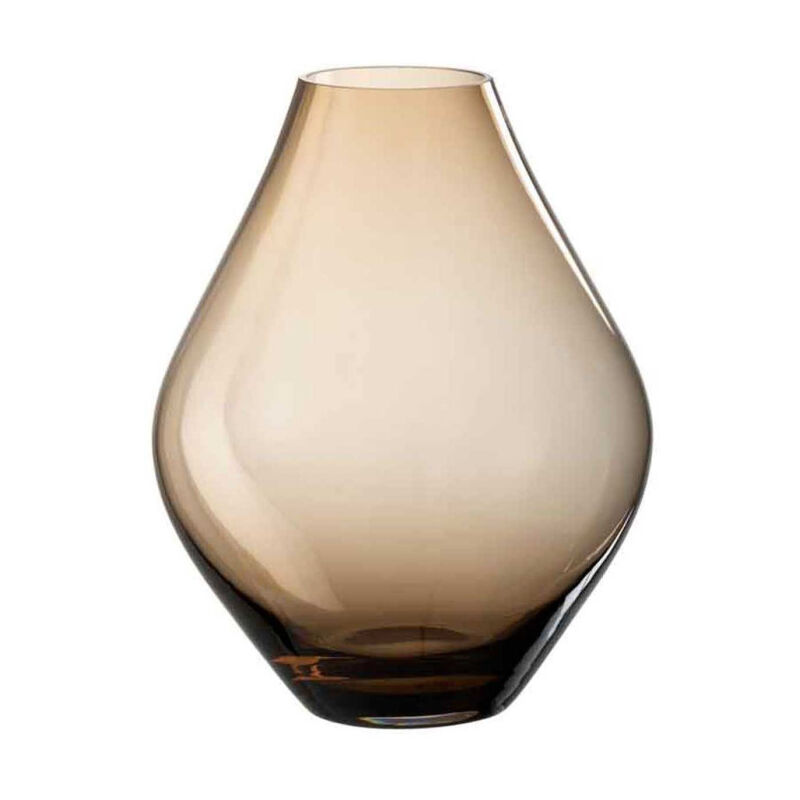 Paris Prix - Vase Design en Verre 'Abby' 28cm Ambre Marron