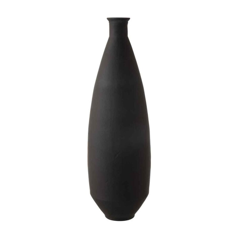 Paris Prix - Vase Design en Verre 'Gentle' 80cm Noir Mat