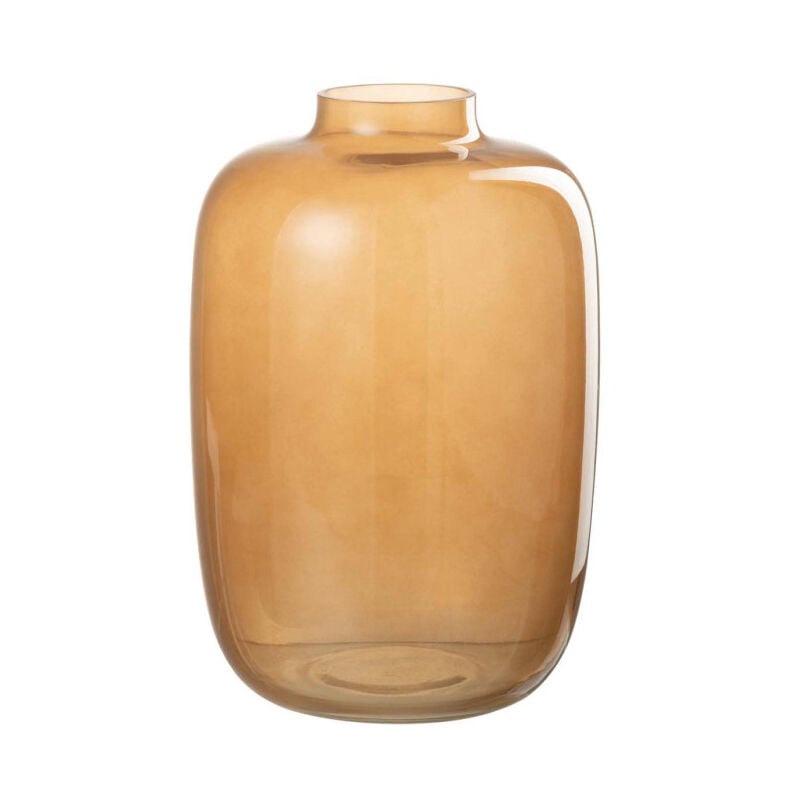 Paris Prix - Vase Rond Design en Verre 'Rita' 27cm Orange