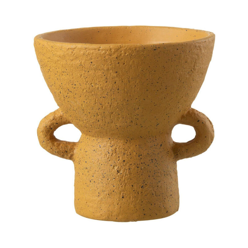 Paris Prix - Vase Rond Design 'Zenia' 20cm Ocre