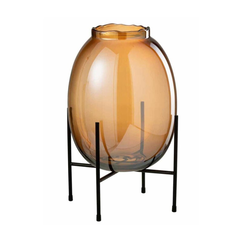 Paris Prix - Vase sur Pied Design 'Tonato' 40cm Marron & Noir