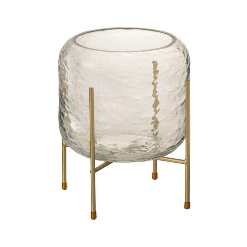 Paris Prix - Vase sur Pied en Verre 'Pieto' 18cm Transparent