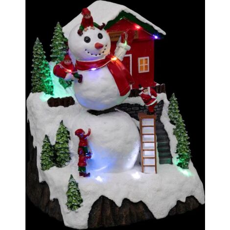 Paris Prix - Village De Noël bonhomme De Neige 26cm Multicolore