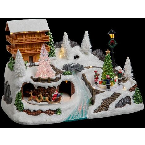 Paris Prix - Village De Noël Chalet montagne 31cm Multicolore
