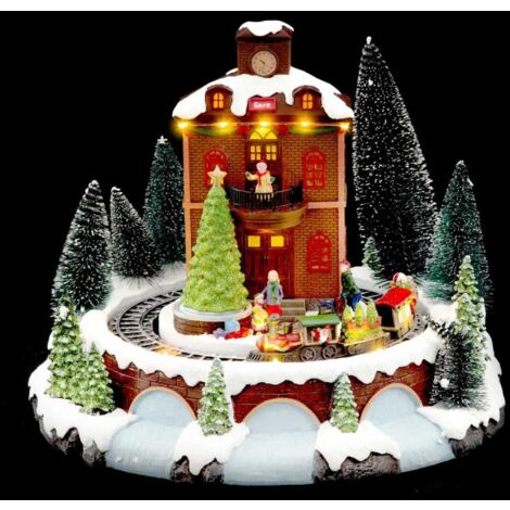 Paris Prix - Village De Noël gare Avec Train 35cm Multicolore