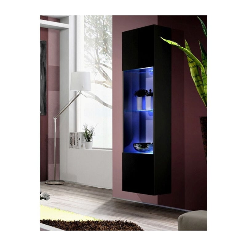 Vitrine LED Murale Design "Fly III" 170cm Noir