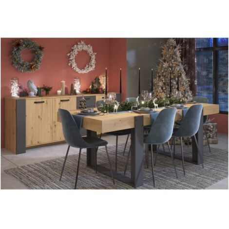 Parisot LOFT ensemble enfilade et table gris moderne