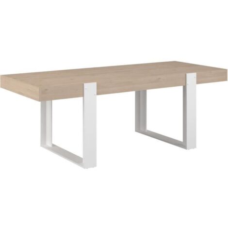Parisot LOFT table à manger chêne blanc 8 personnes