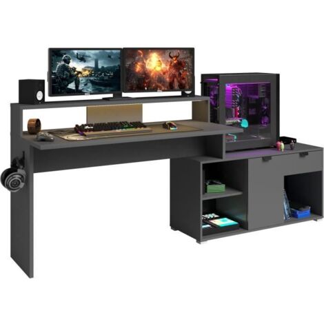 Parisot WORTEX bureau modulable gris ombre