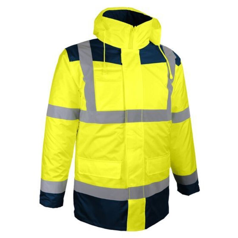 Parka matelassee 4 en 1 jaunefluo-marine tl