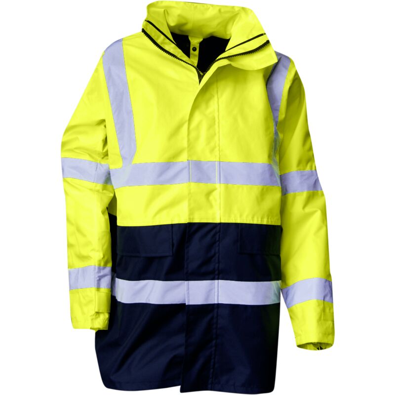 Parka 4 en1 haute visibilité Jaune Fluo/Marine prevention - 5002 LMA taille m