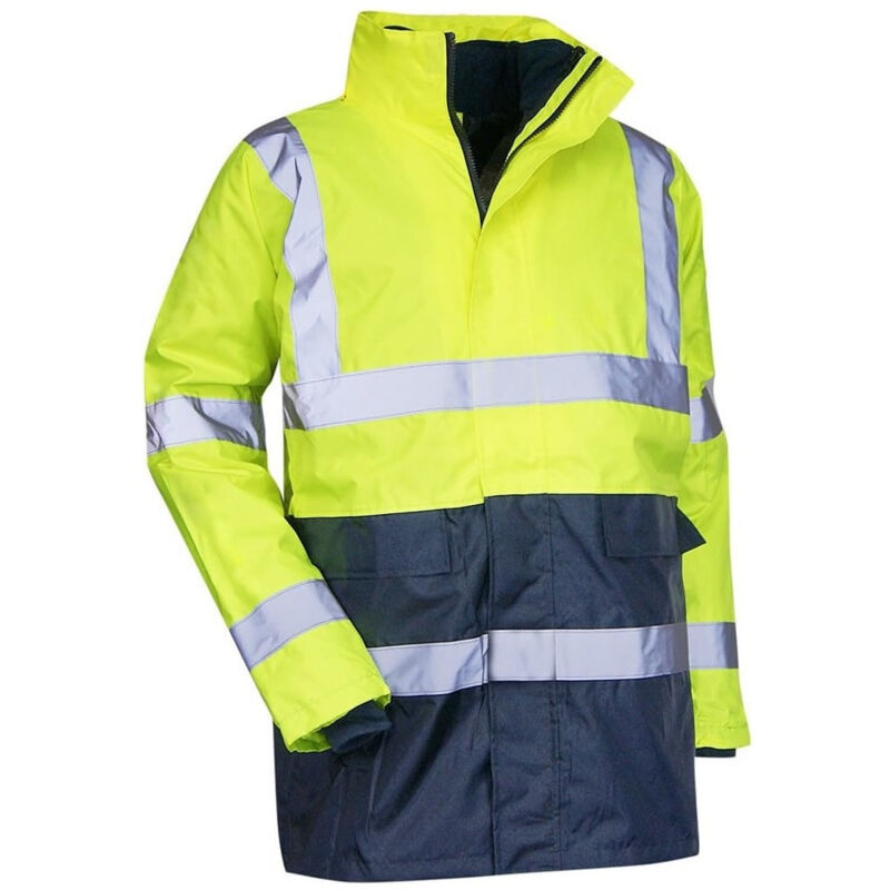 LMA - Parka 4 en 1 haute visibilité 5002 Prevention taille 8 jaune fluo/marine 100% polyester
