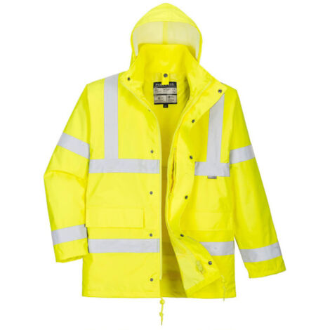 Parka 4 en 1 Traffic de alta visibilidad flúor con chaleco de calor interior interactivo S468 4XL amarillo