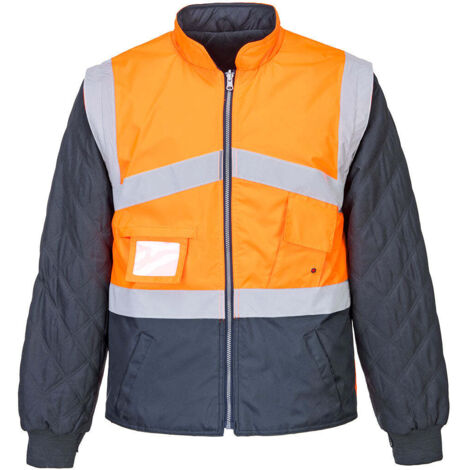 Parka 7 en 1 de alta visibilidad transpirable - Contrast Reversible / Naranja Marino / XXL