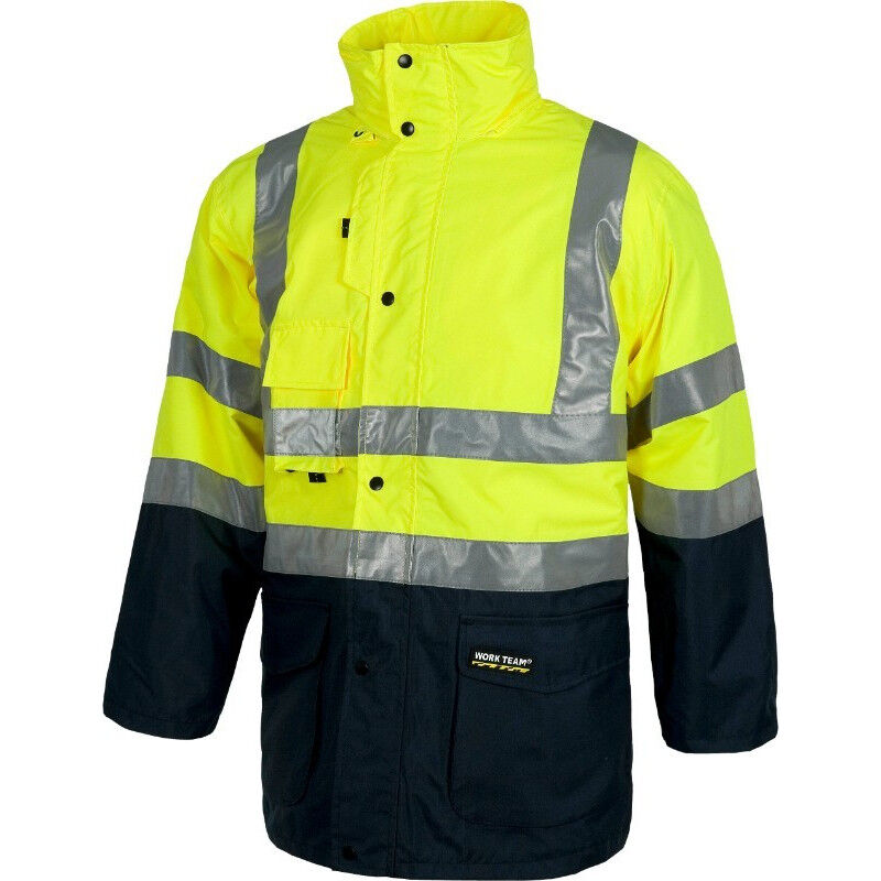 

Parka convertible 5 en 1 combinada con alta visibilidad WORKTEAM C3735 | M - Marino+Amarillo A.V.