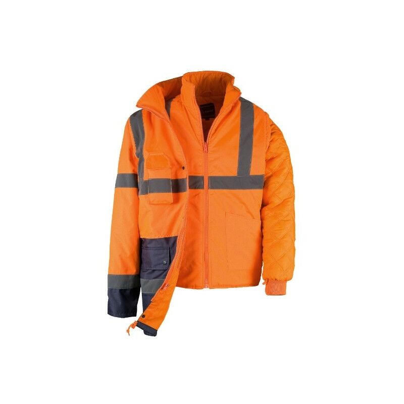 Image of Parka alta visibilita taglia xl arancio/blu giacca riflettente 3 in 1 Kapriol