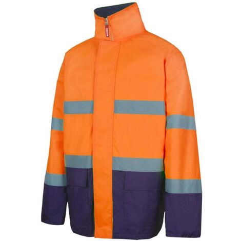 Parka Bicolor Alta Visibilidad AZUL MARINO/NARANJA FLÚOR S