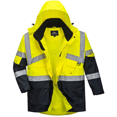 Parka Bicolore Respirant Hi-Vis couleur : Jaune/Marine taille XXL - PORTWEST