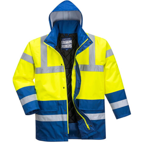 Parka Bicolore Traffic couleur : Jaune/Royal taille 4XL - PORTWEST